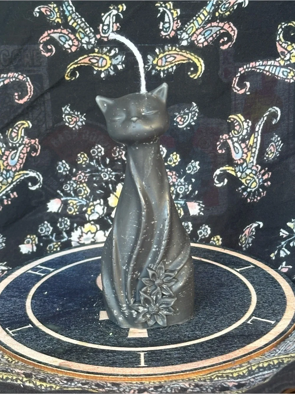 Elegant Black Cat Candle